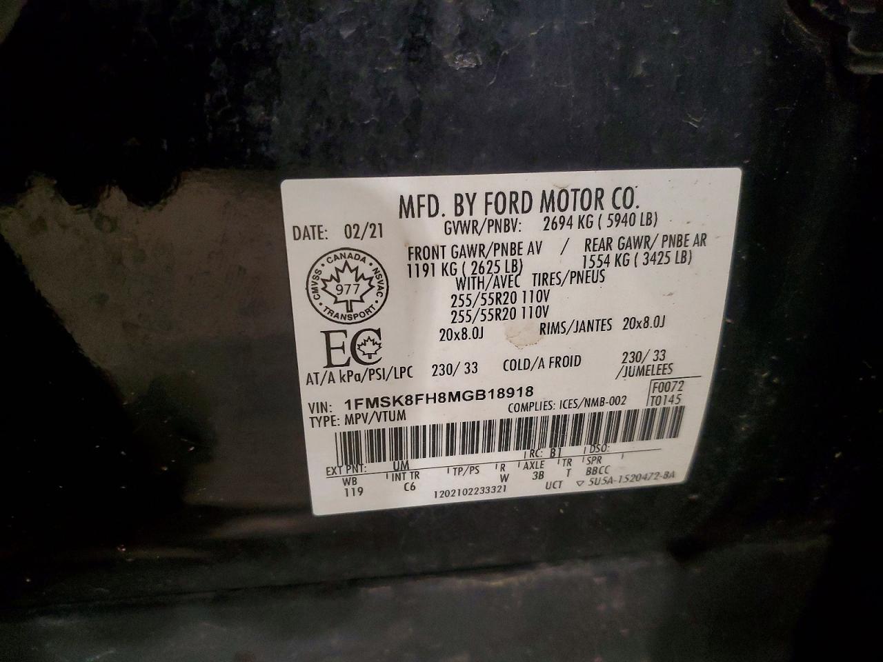 2021 FORD EXPLORER LIMITED photo 37