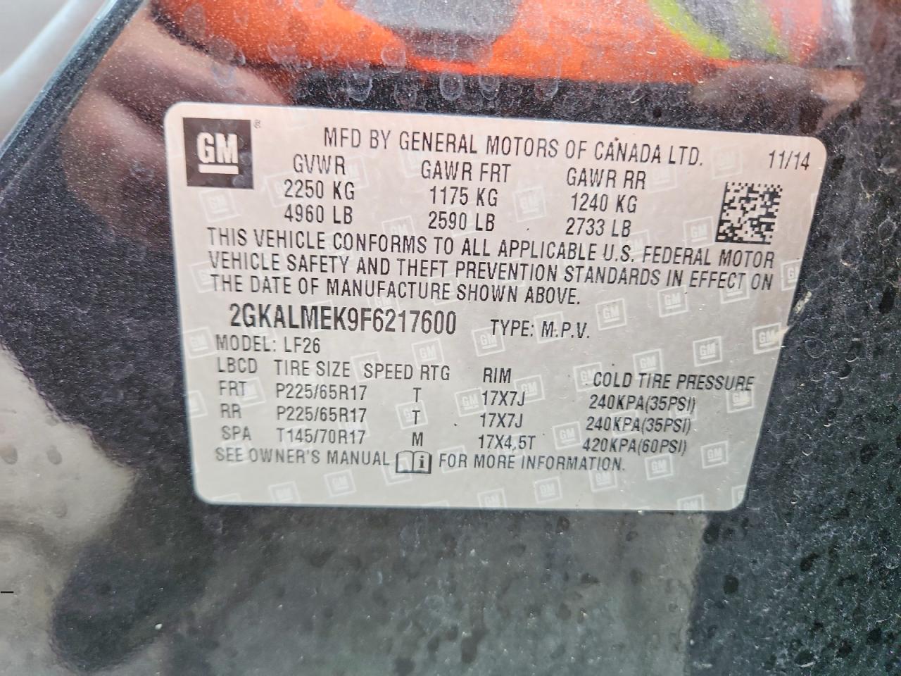 2015 GMC TERRAIN SLE photo 13