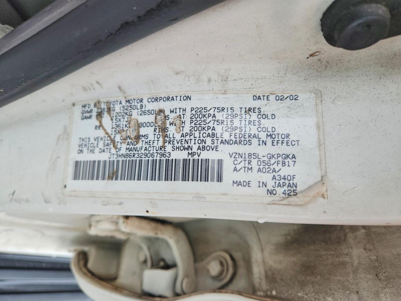 2002 TOYOTA 4RUNNER SR5 photo 23