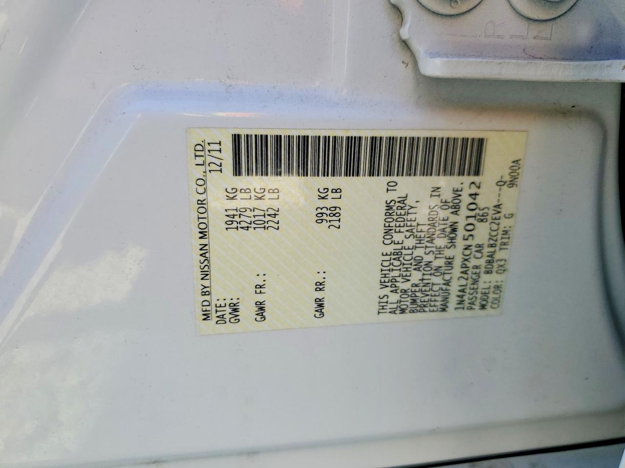2012 NISSAN ALTIMA 2.5 photo 23