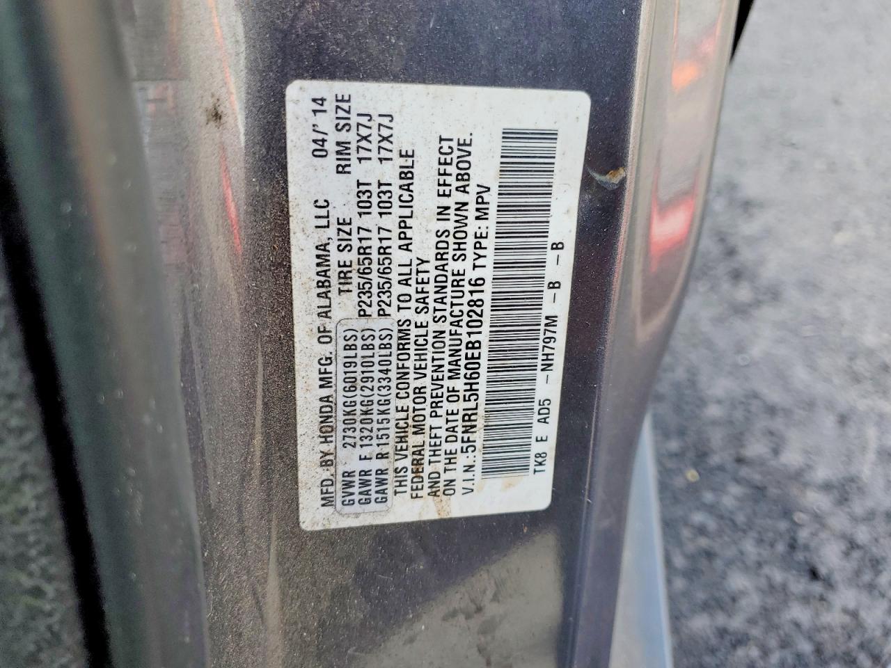 2014 HONDA ODYSSEY EXL photo 37