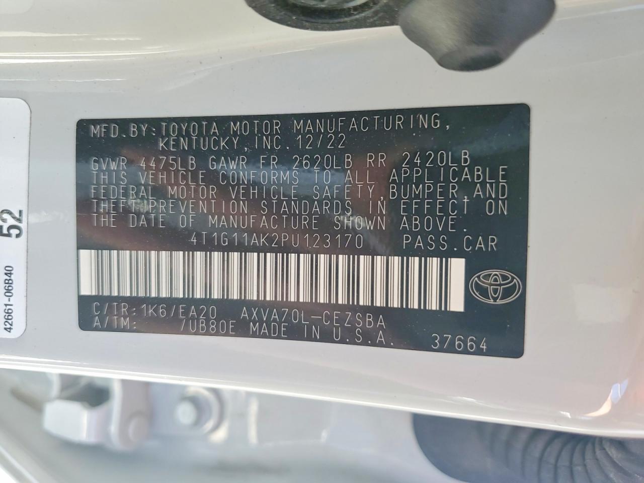 2023 TOYOTA CAMRY SE photo 12