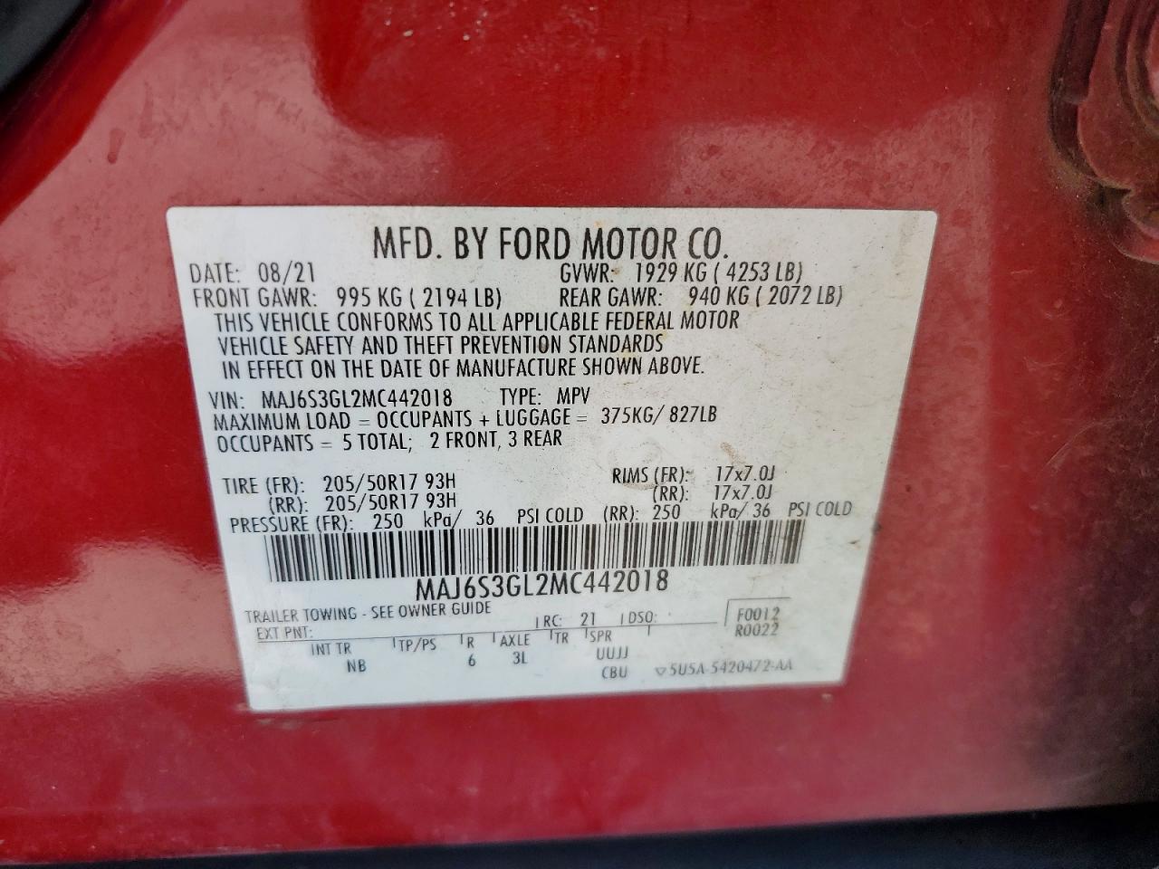 2021 FORD ECOSPORT SE photo 12