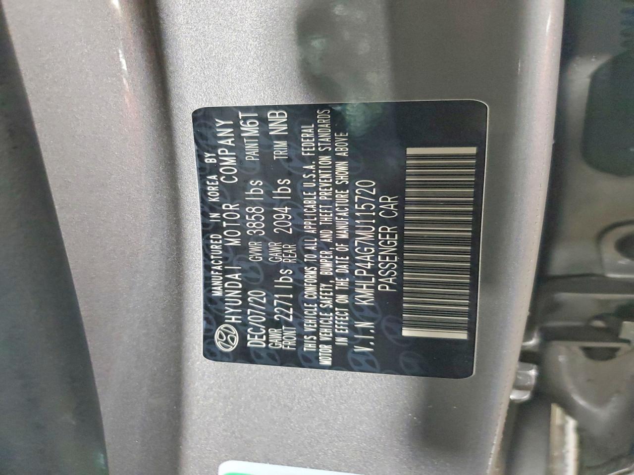 2021 HYUNDAI ELANTRA LIMITED photo 12