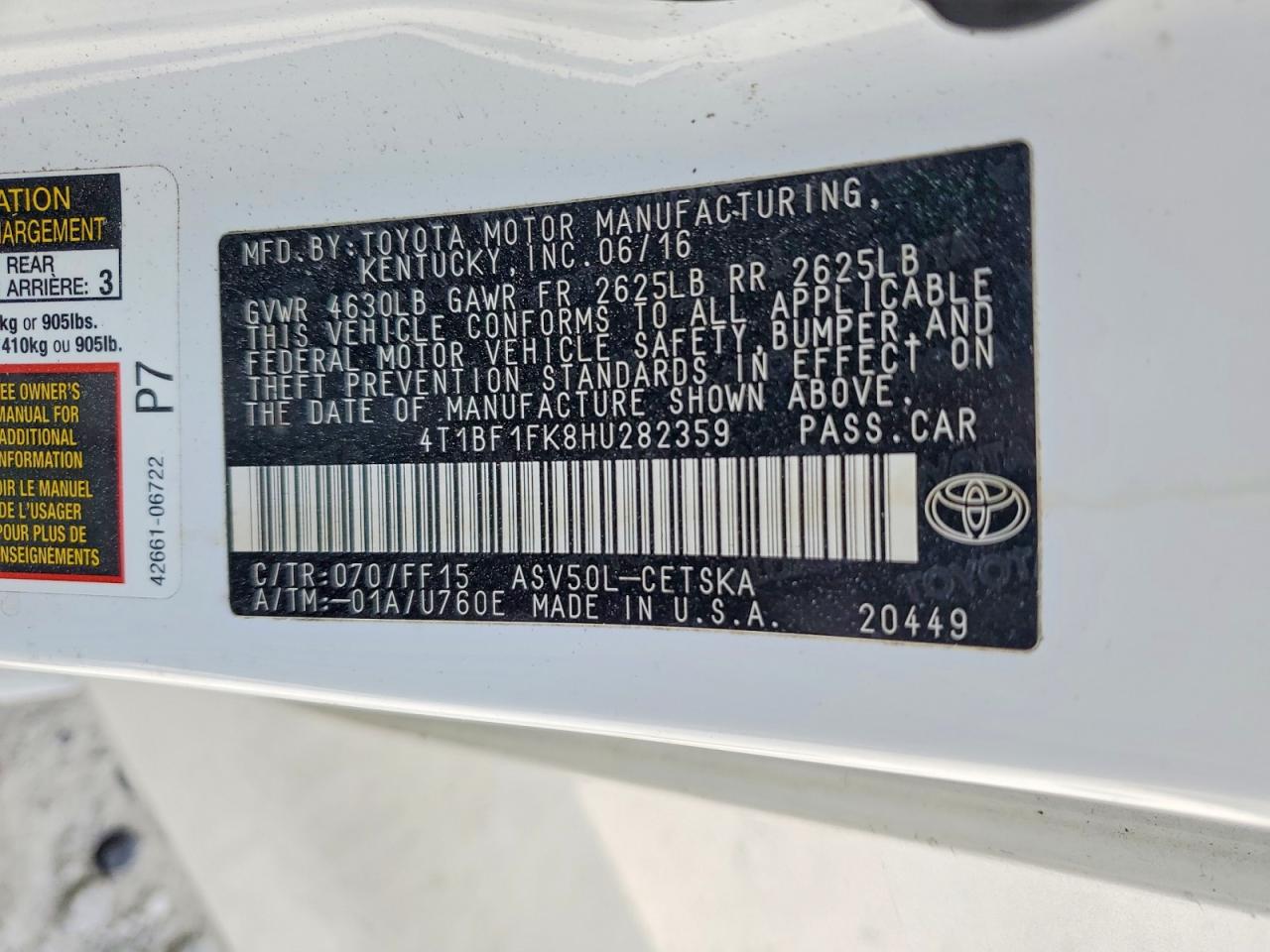 2017 TOYOTA CAMRY SE photo 34