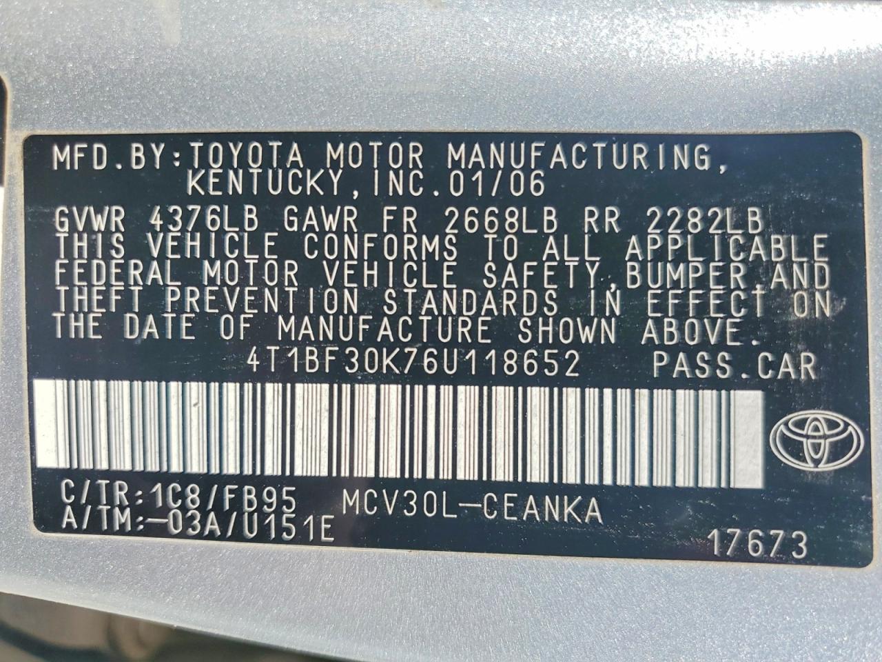 2006 TOYOTA CAMRY LE V6 photo 23