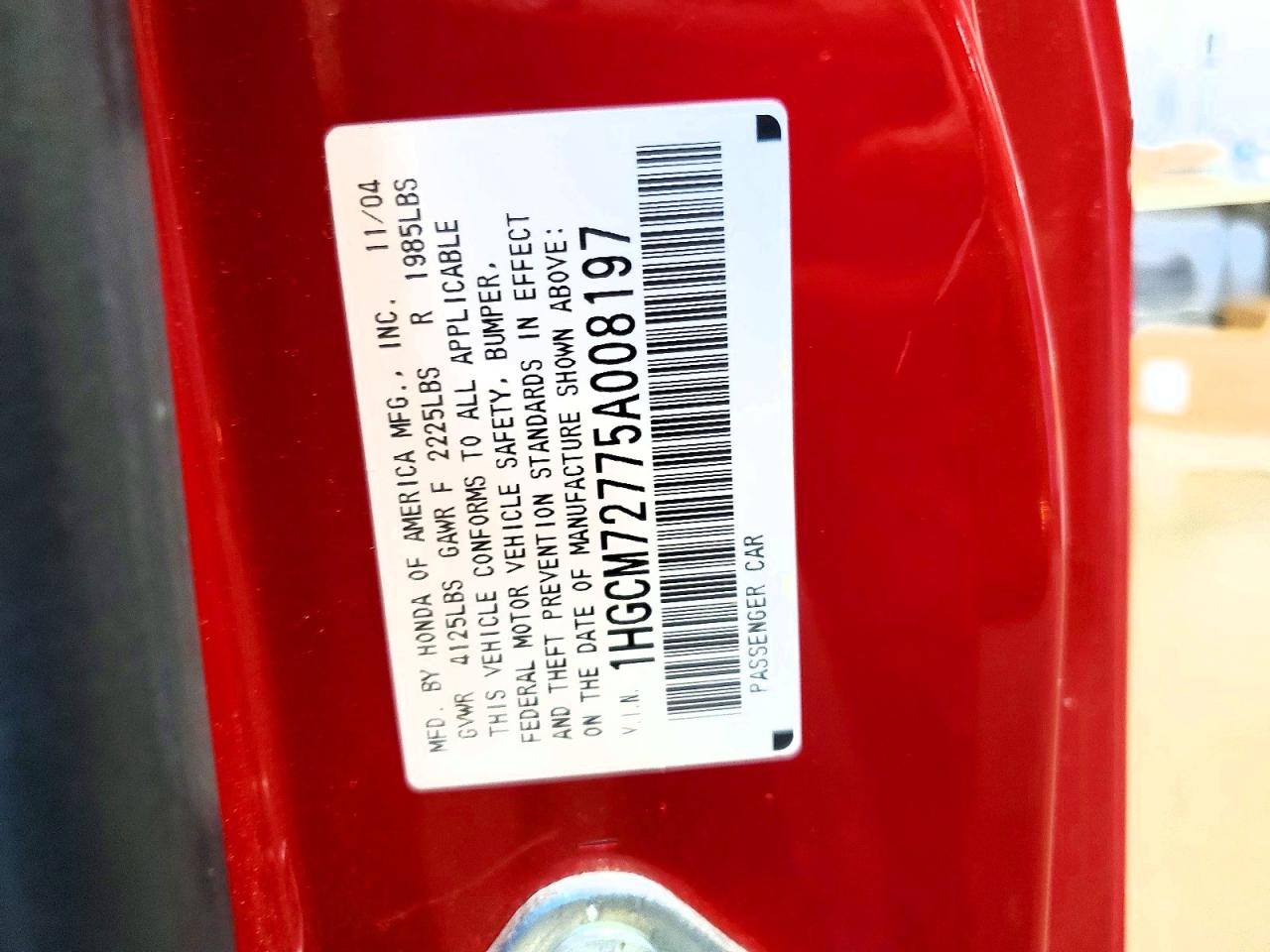 2005 HONDA ACCORD EX photo 34