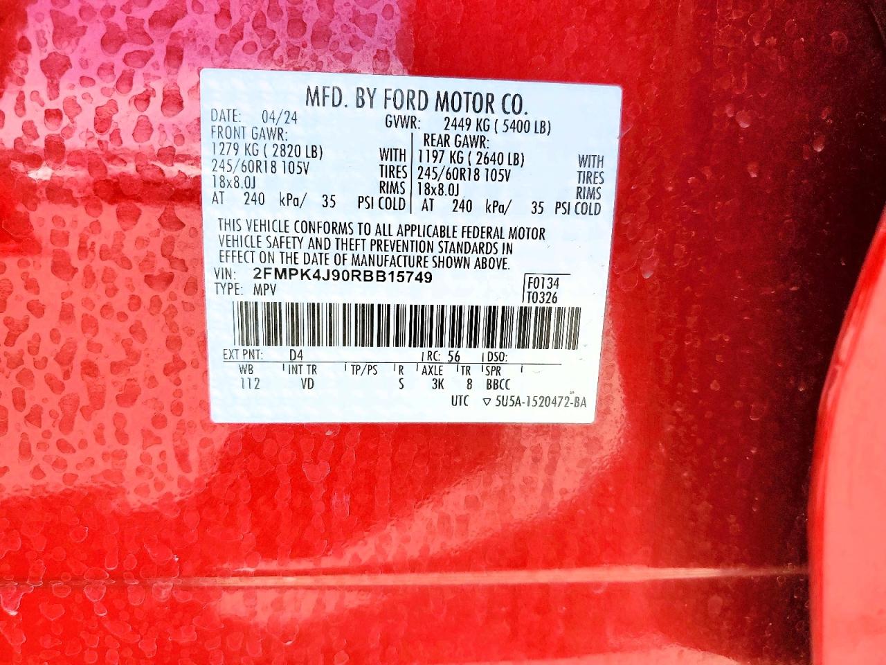 2024 FORD EDGE photo 13