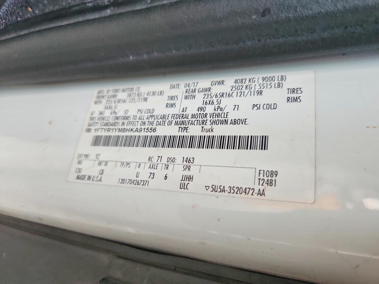 2017 FORD TRANSIT 250 UTILITY / SERVICE VAN photo 25