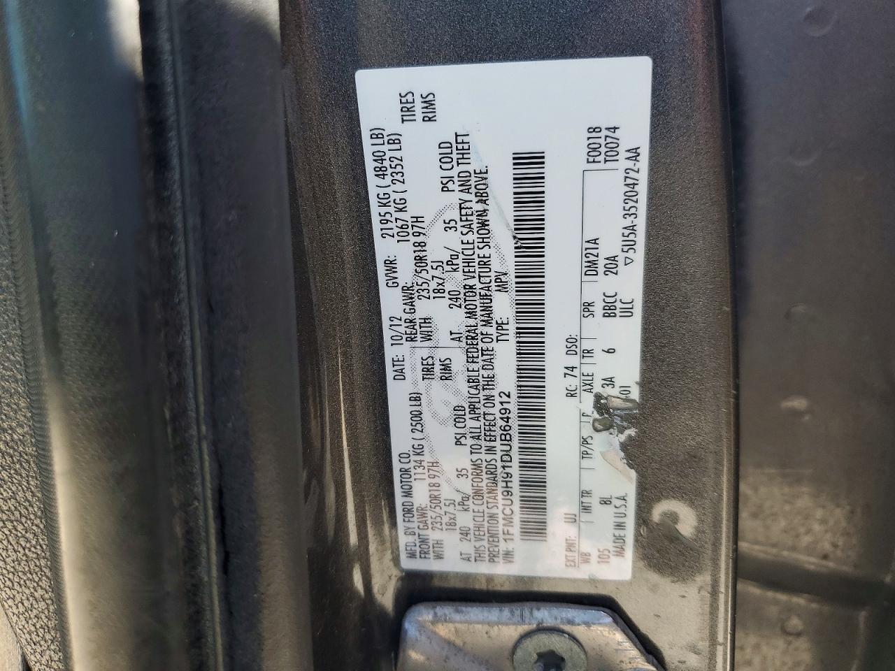 2013 FORD ESCAPE SEL photo 37