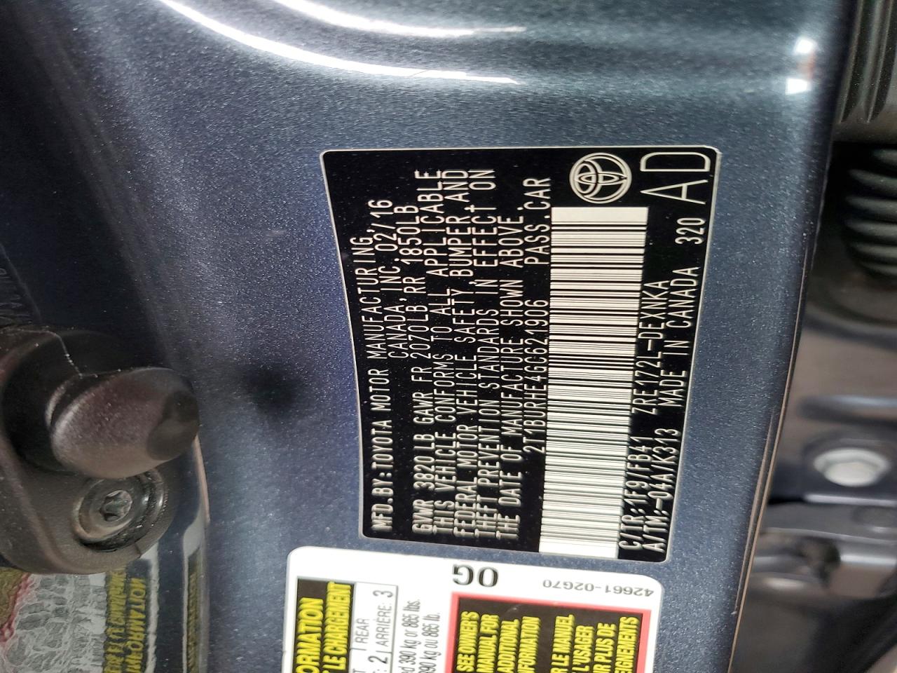 2016 TOYOTA COROLLA LE photo 23