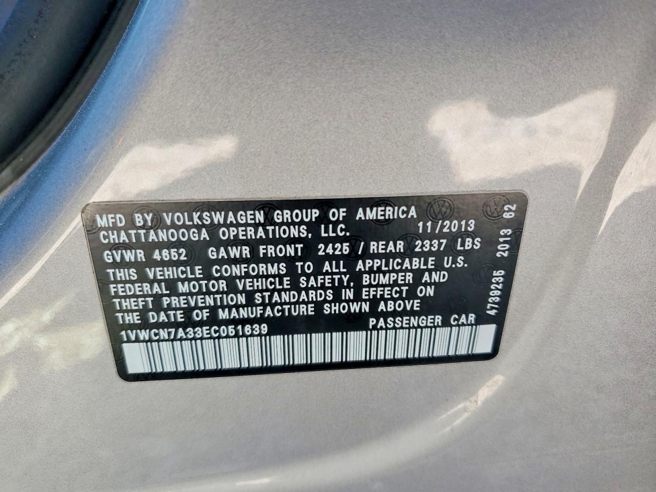 2014 VOLKSWAGEN PASSAT SEL photo 12