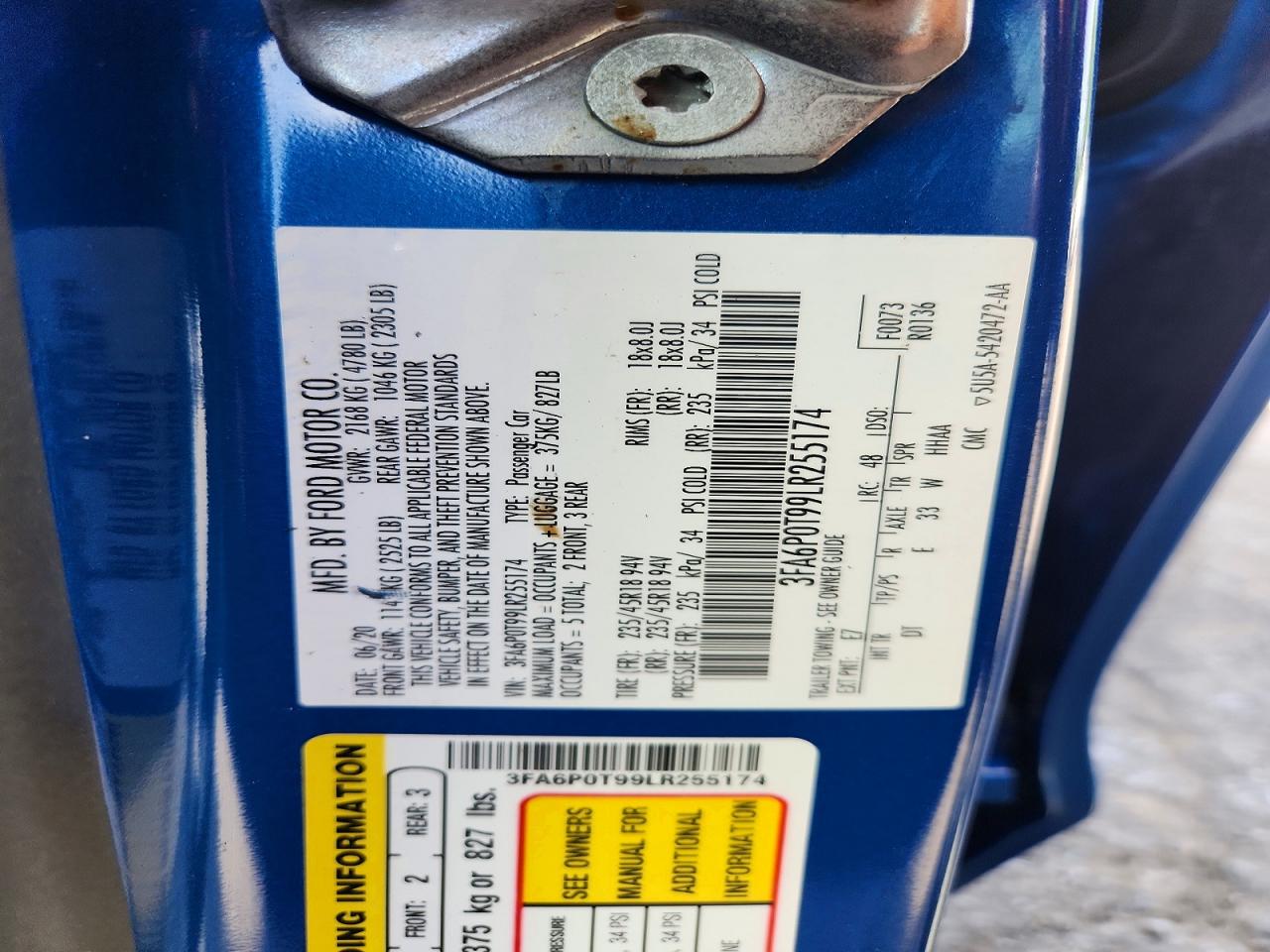 2020 FORD FUSION SE photo 23