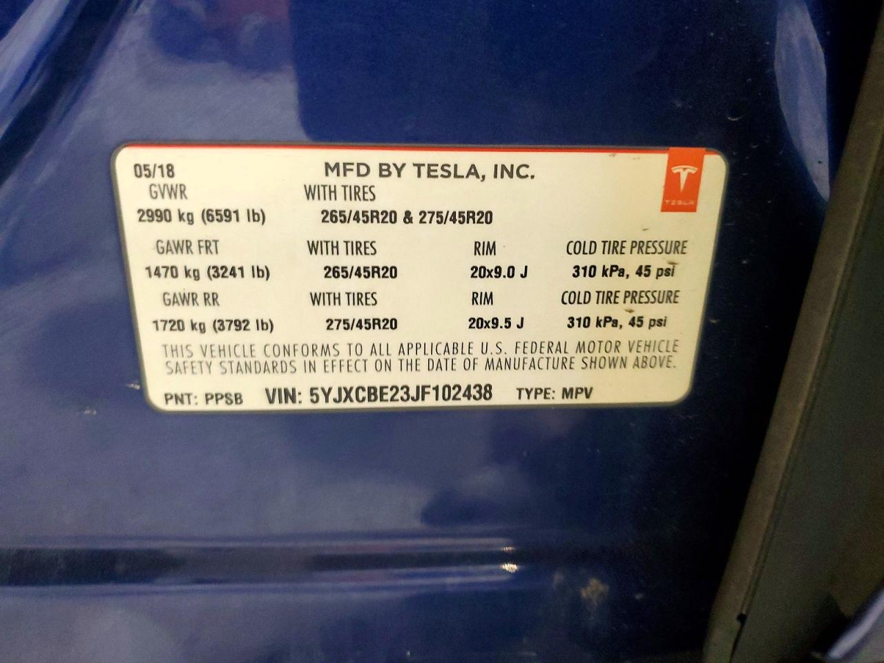 2018 TESLA MODEL X photo 13