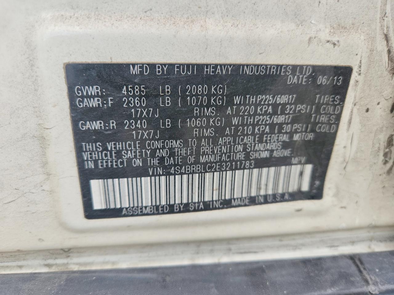 2014 SUBARU OUTBACK 2.5I LIMITED photo 23