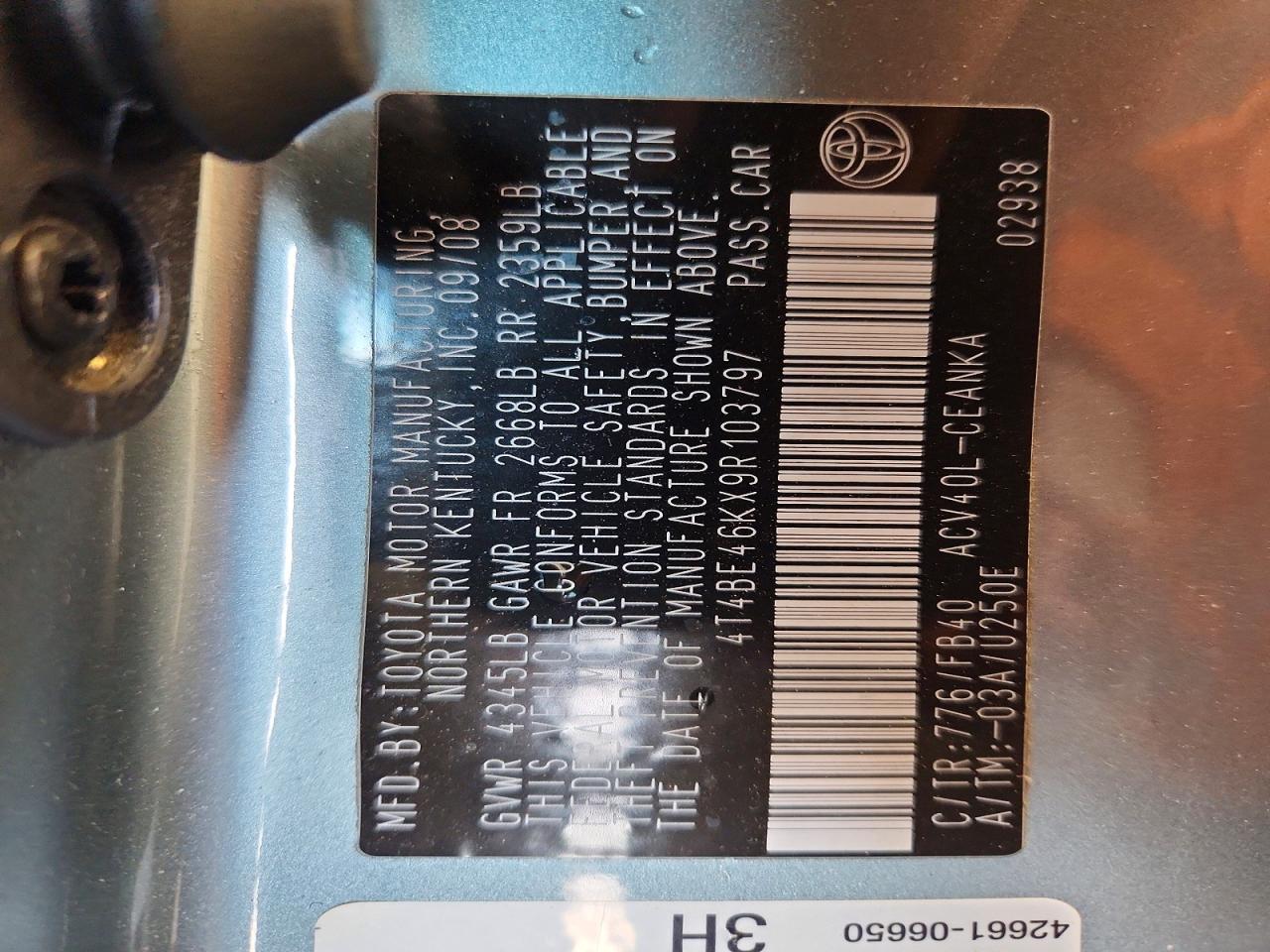 2009 TOYOTA CAMRY LE photo 37