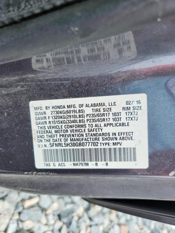 2016 HONDA ODYSSEY SE photo 34