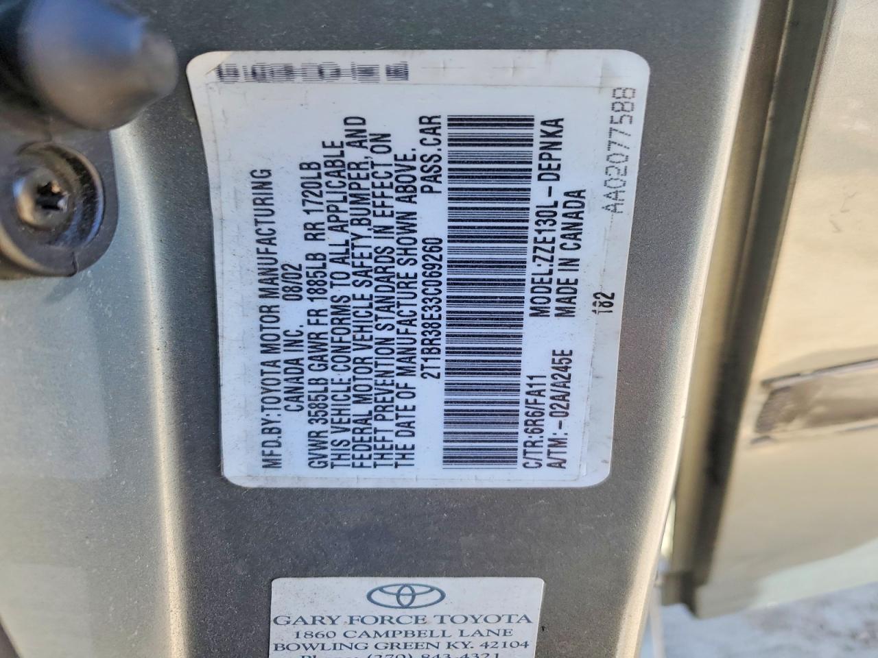 2003 TOYOTA COROLLA LE photo 23