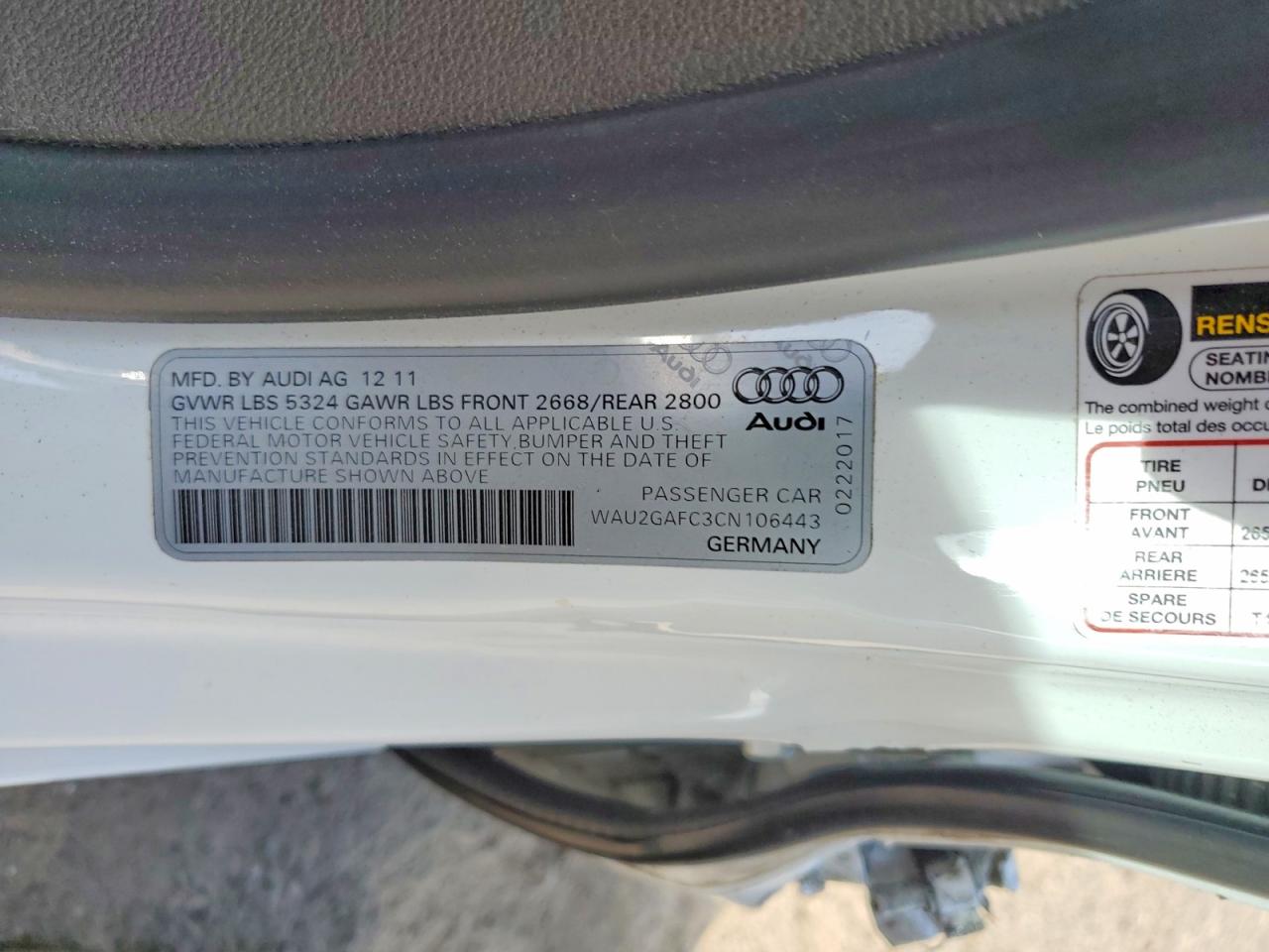 2012 AUDI A7 PRESTIGE photo 34