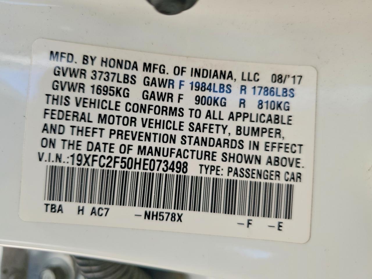 2017 HONDA CIVIC LX photo 13