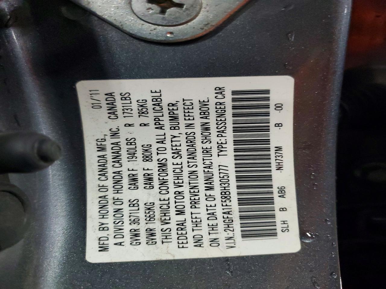 2011 HONDA CIVIC LX photo 23