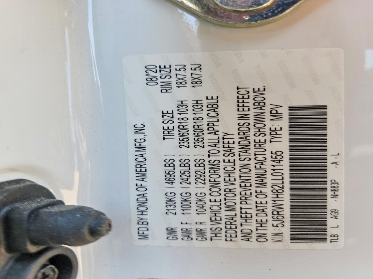 2020 HONDA CR-V EXL photo 25