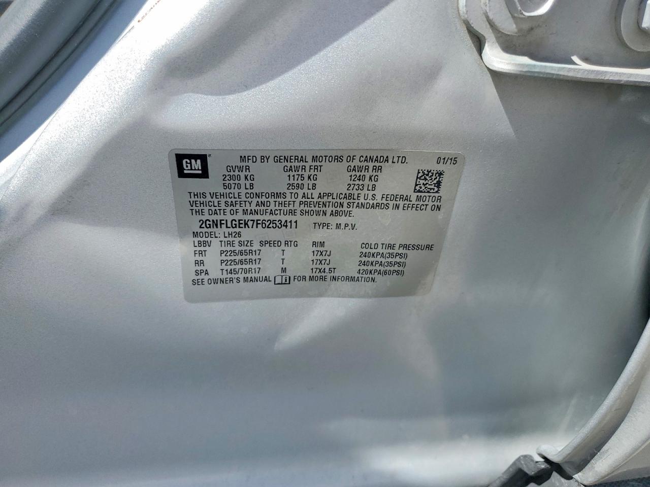 2015 CHEVROLET EQUINOX LT photo 23