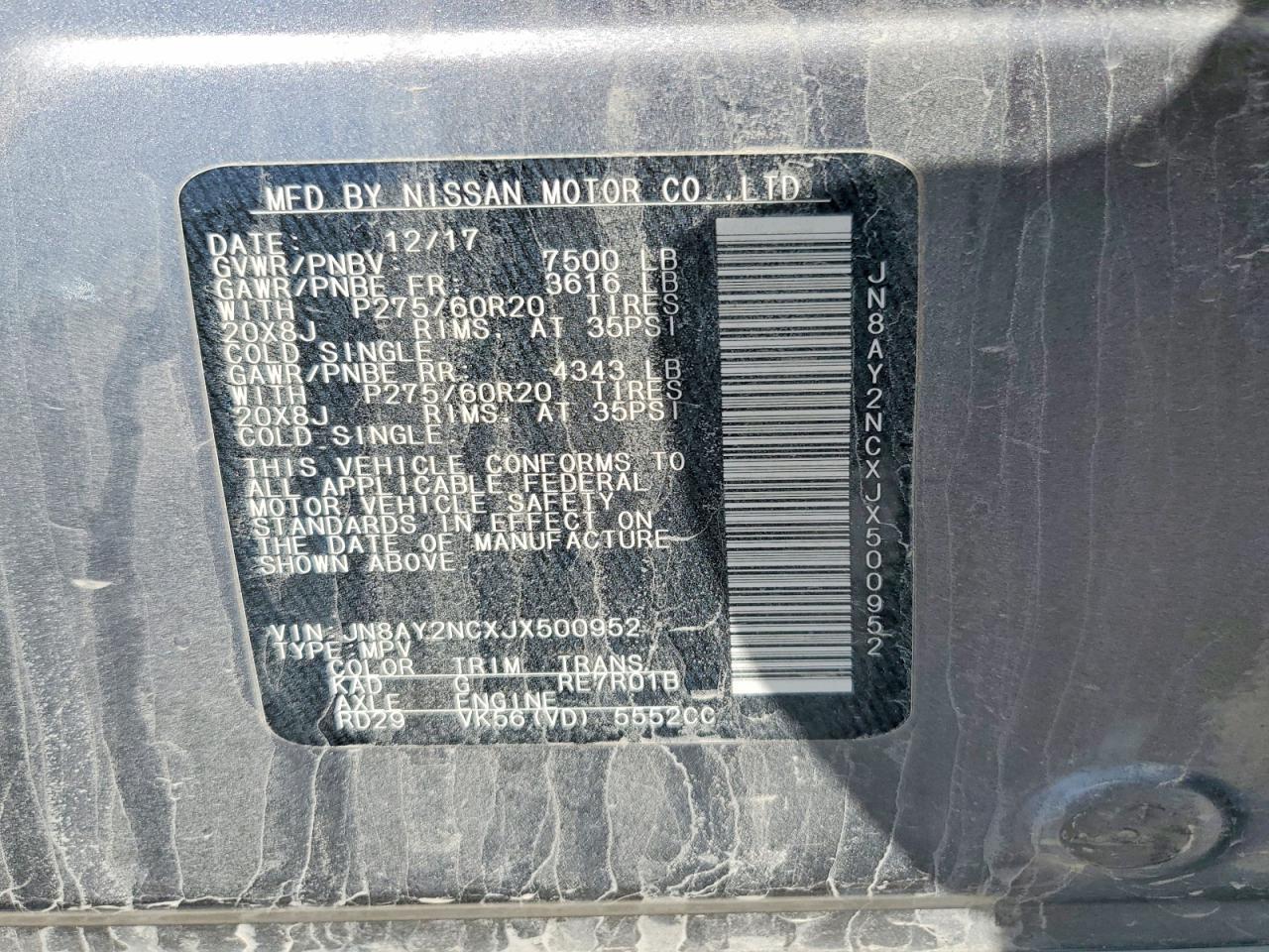 2018 NISSAN ARMADA SL photo 25
