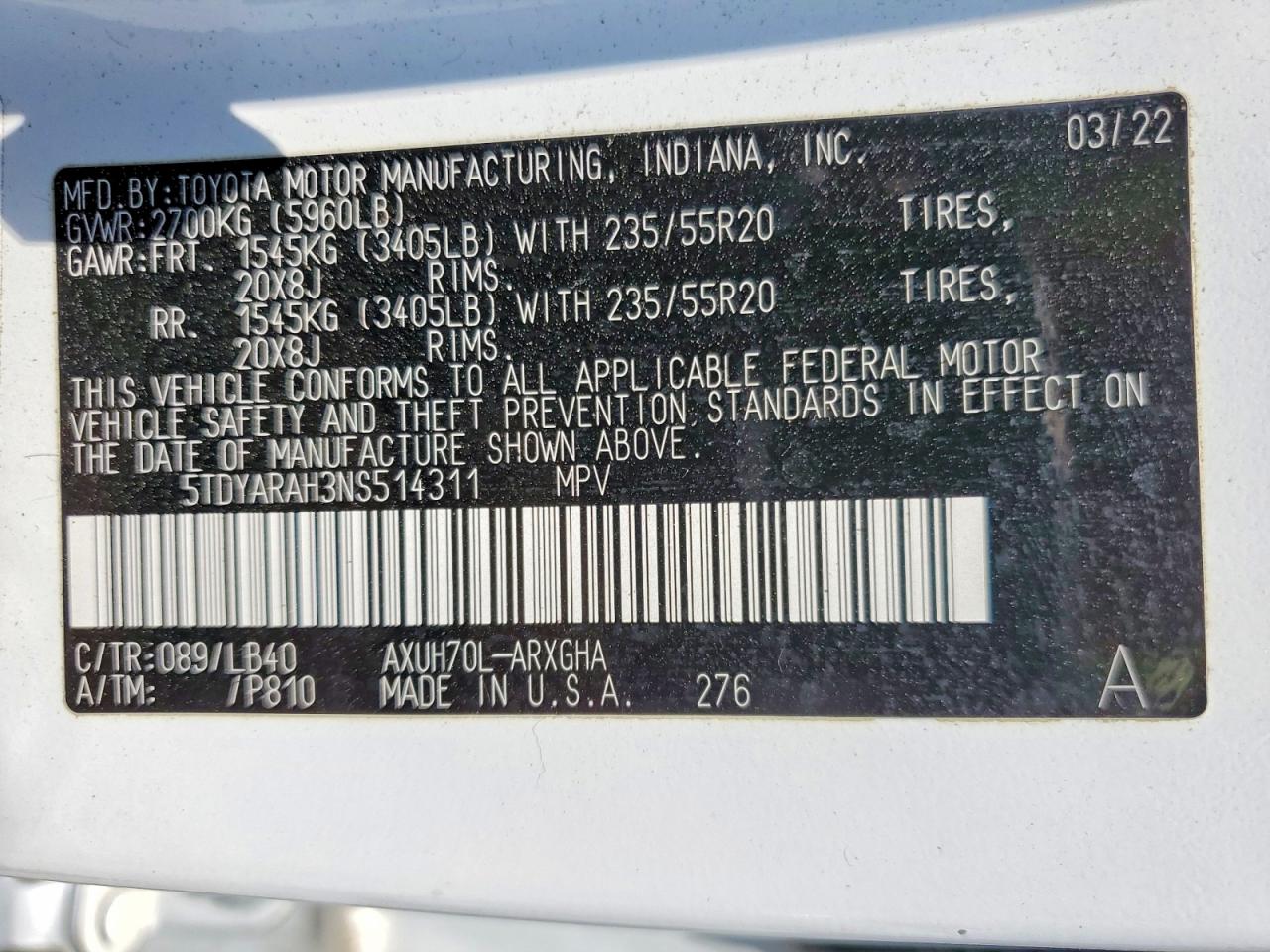 2022 TOYOTA HIGHLANDER HYBRID LIMITED photo 27