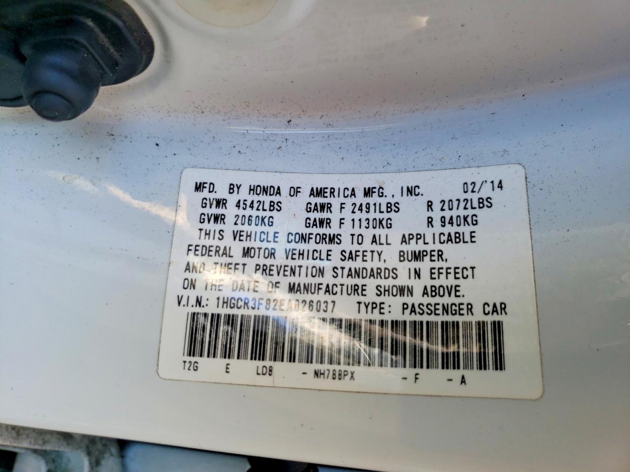 2014 HONDA ACCORD EXL photo 23