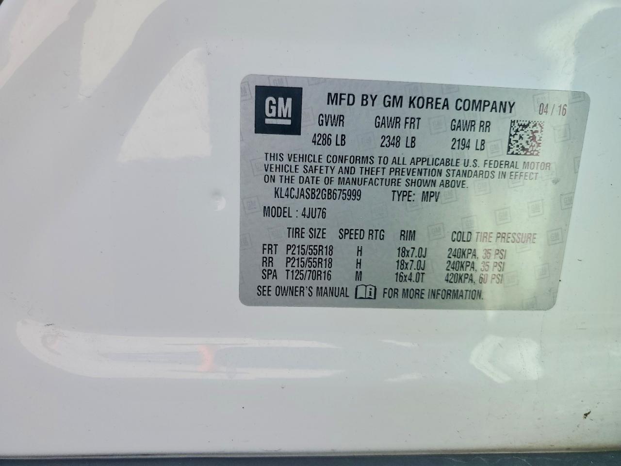 2016 BUICK ENCORE photo 37