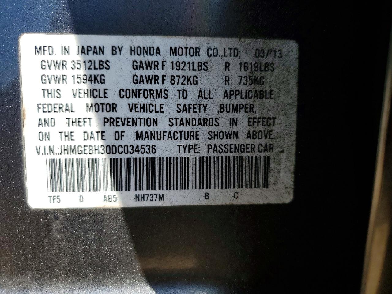 2013 HONDA FIT photo 25