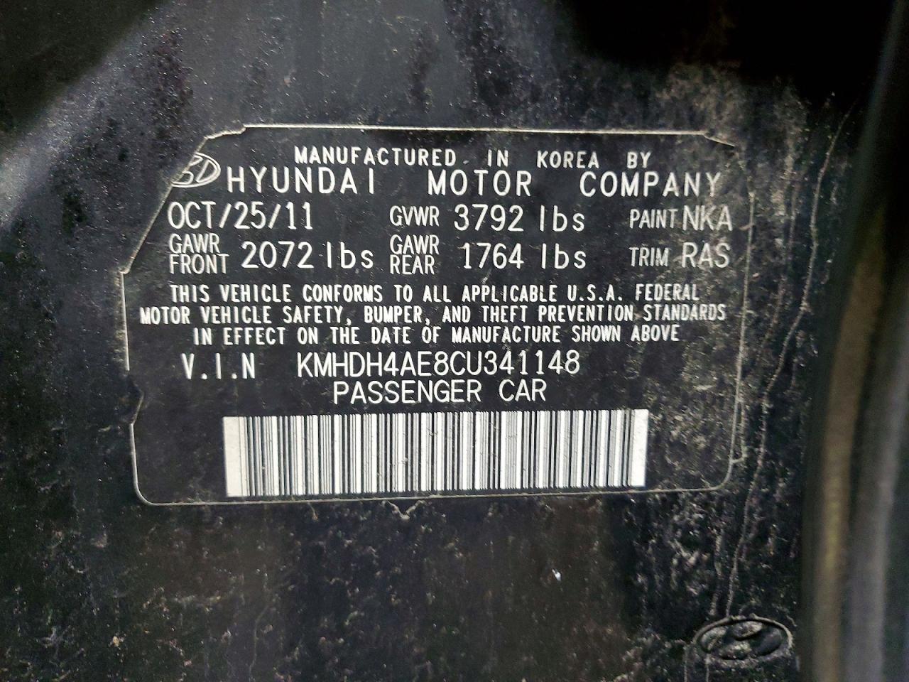 2012 HYUNDAI ELANTRA GLS photo 34