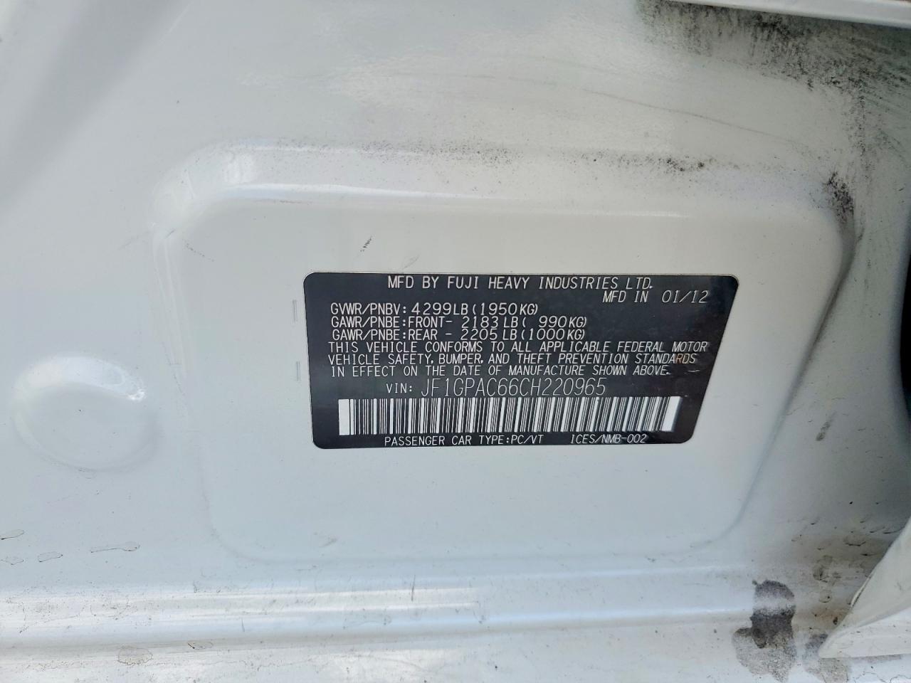 2012 SUBARU IMPREZA PREMIUM photo 14