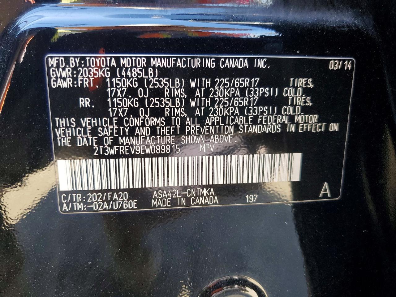 2014 TOYOTA RAV4 XLE photo 13