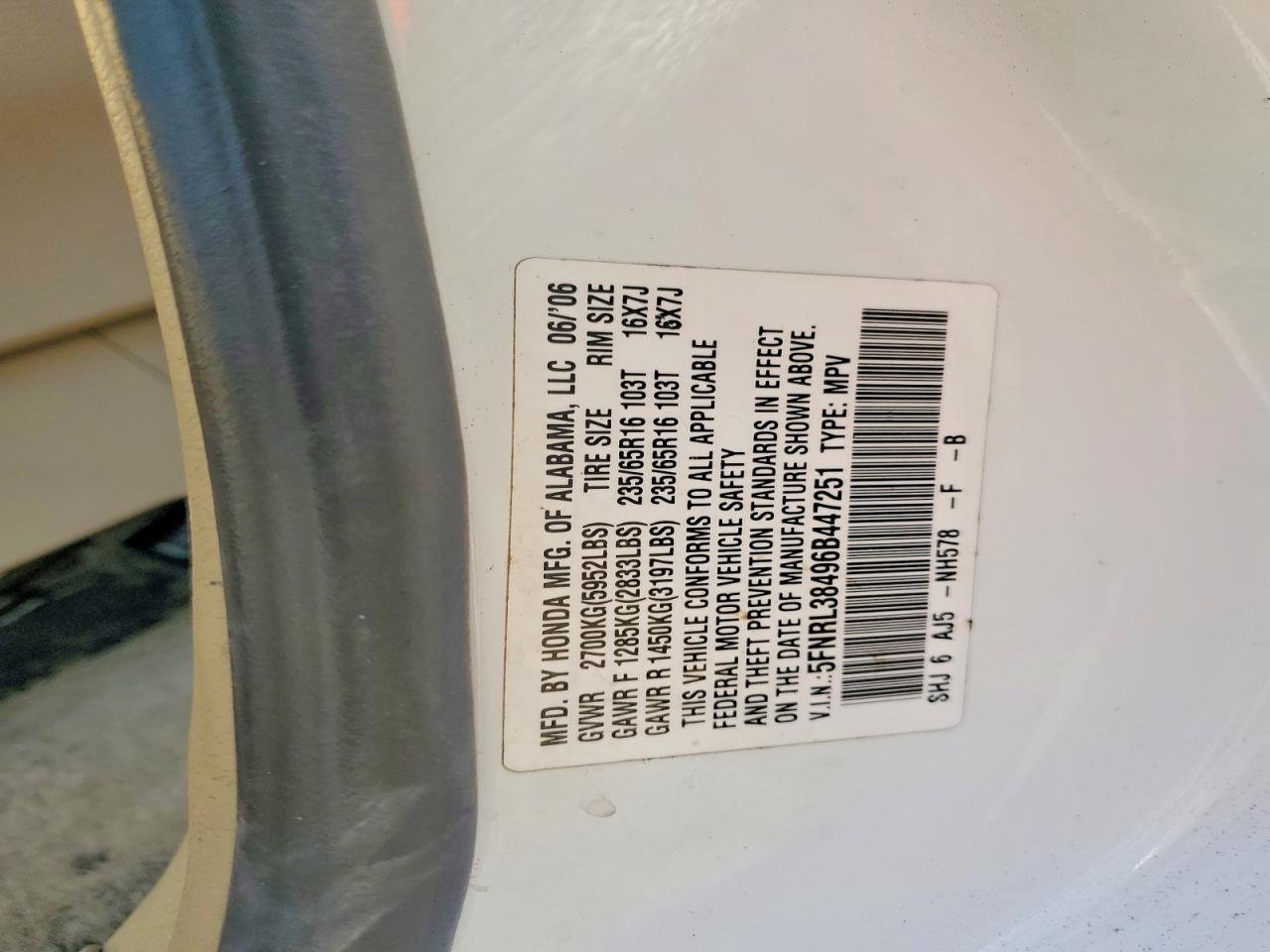 2006 HONDA ODYSSEY EX photo 37