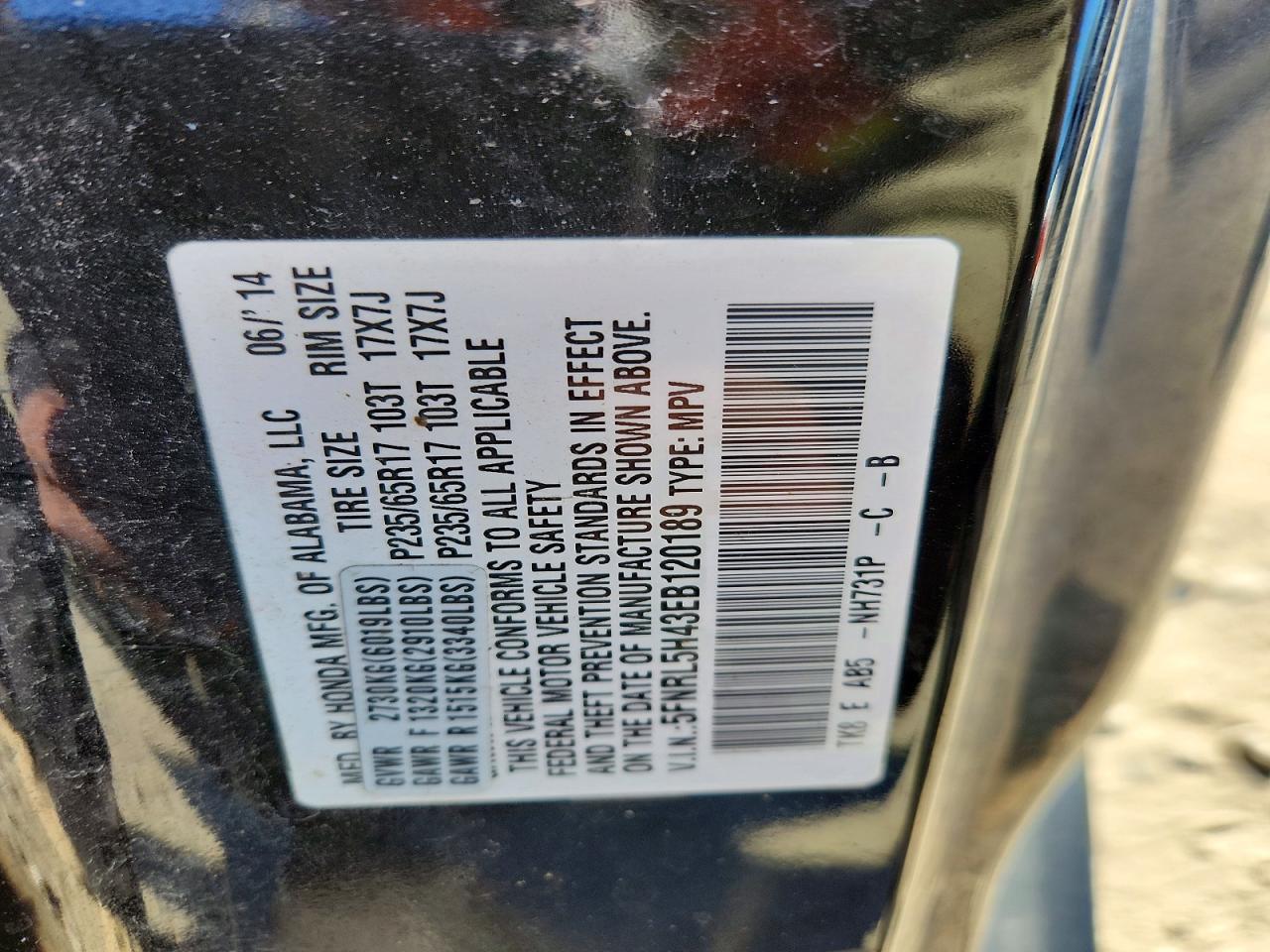 2014 HONDA ODYSSEY EX photo 25