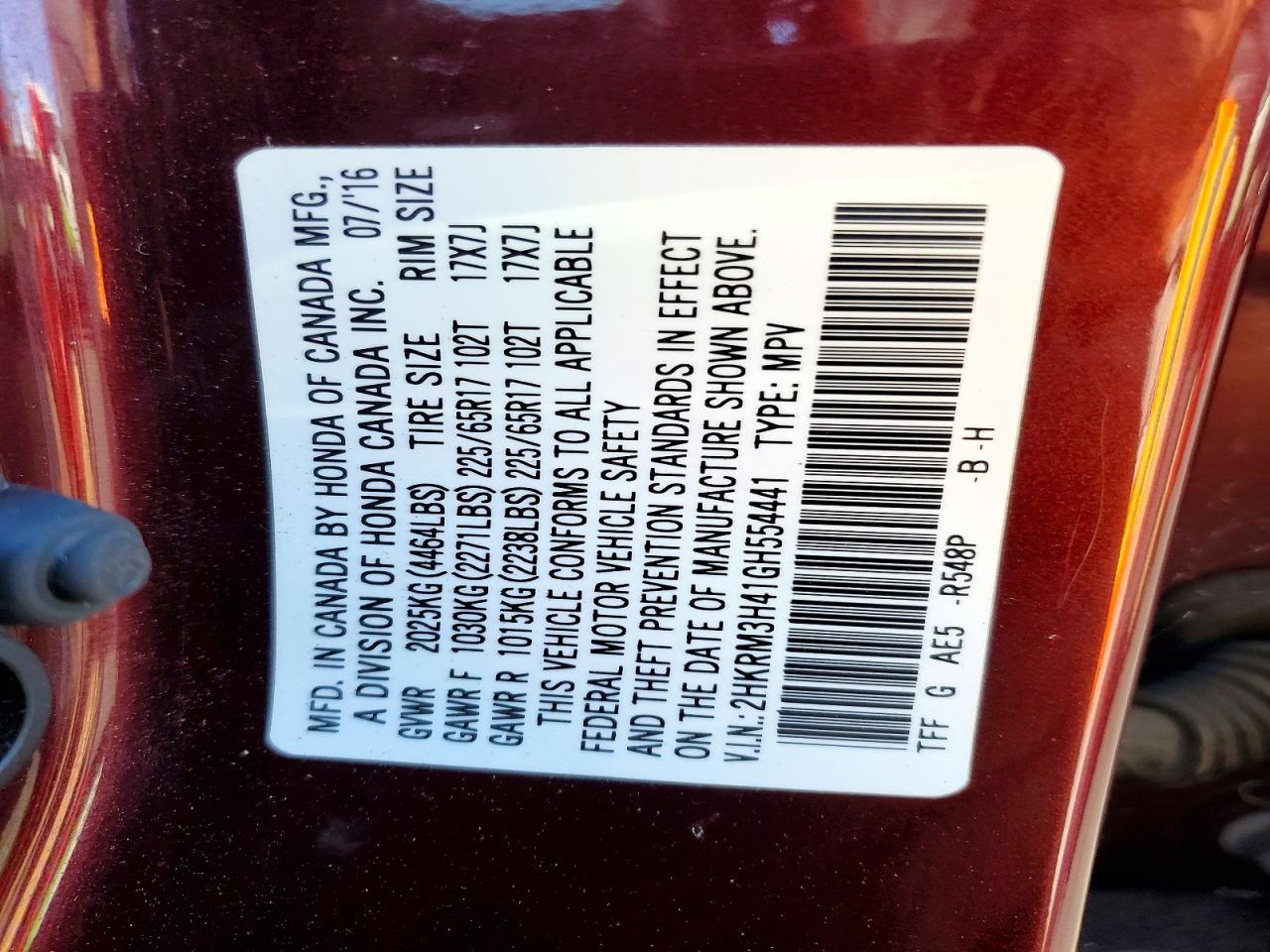 2016 HONDA CR-V SE photo 13