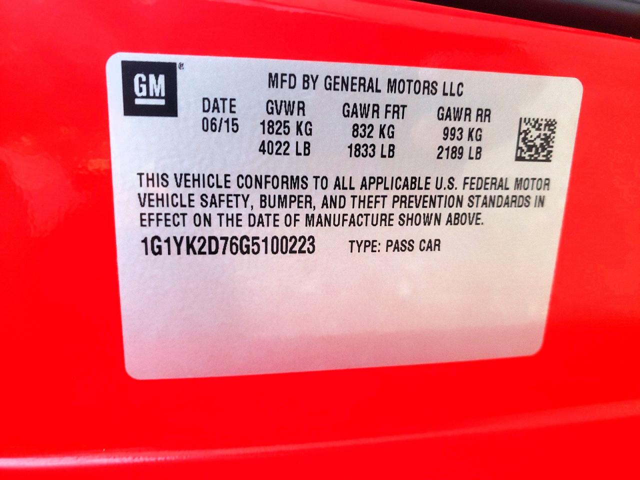 2016 CHEVROLET CORVETTE STINGRAY Z51 2LT photo 23