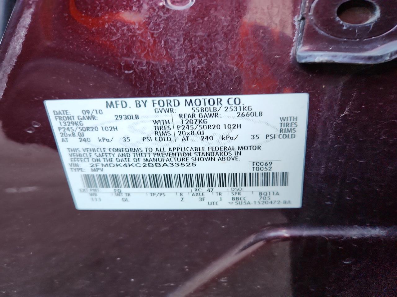 2011 FORD EDGE LIMITED photo 13