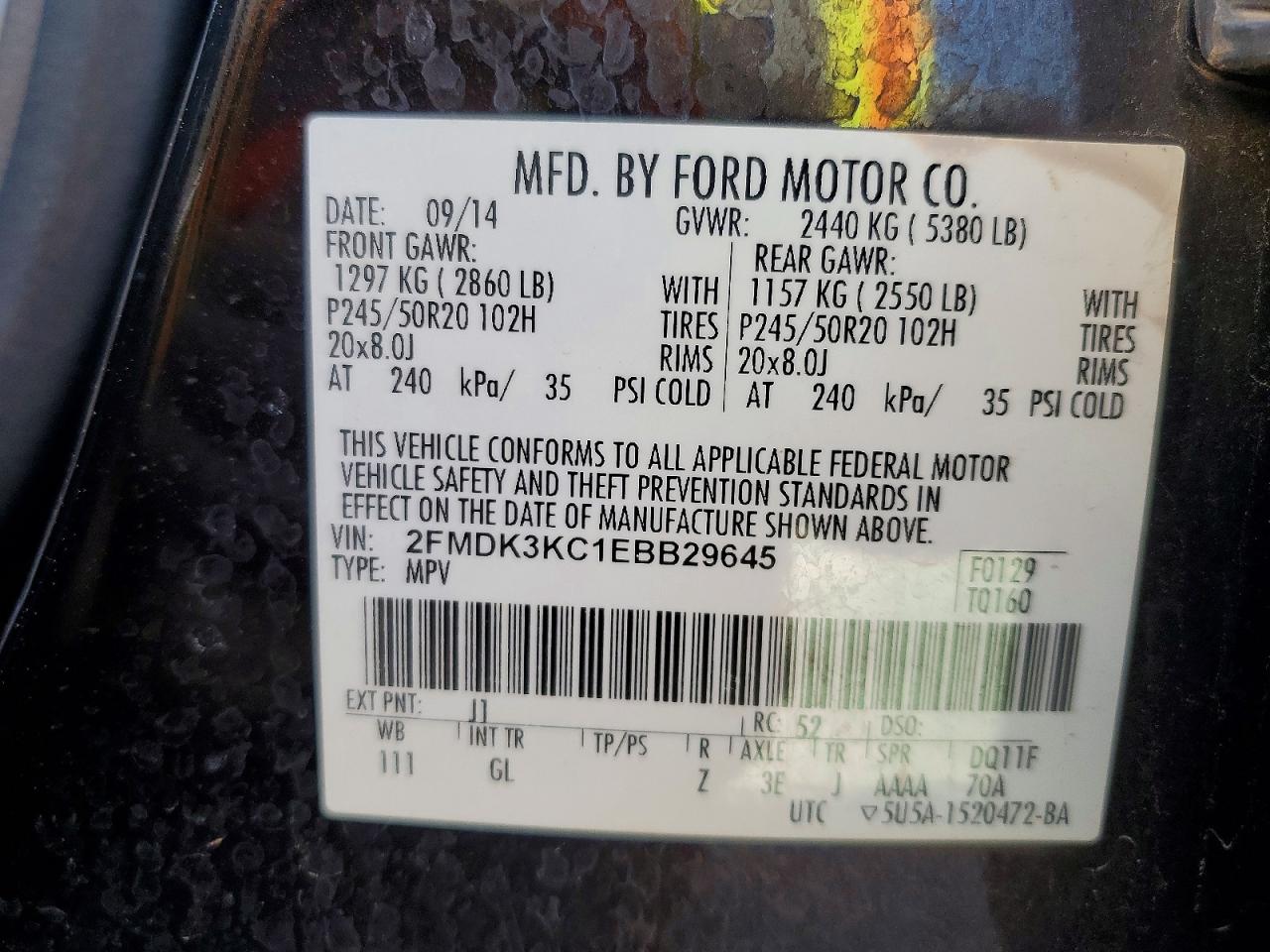 2014 FORD EDGE LIMITED photo 25