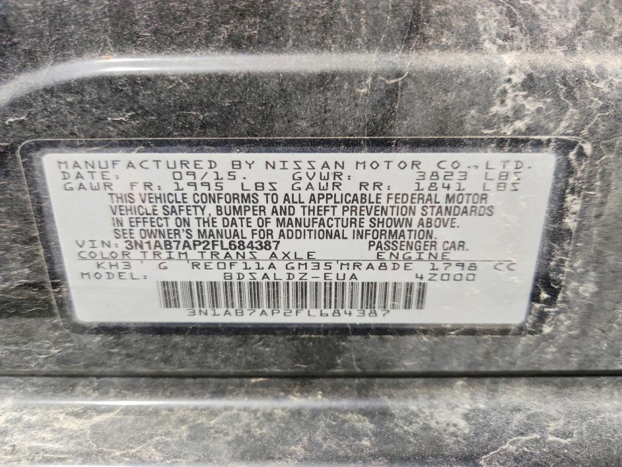 2015 NISSAN SENTRA SV photo 12