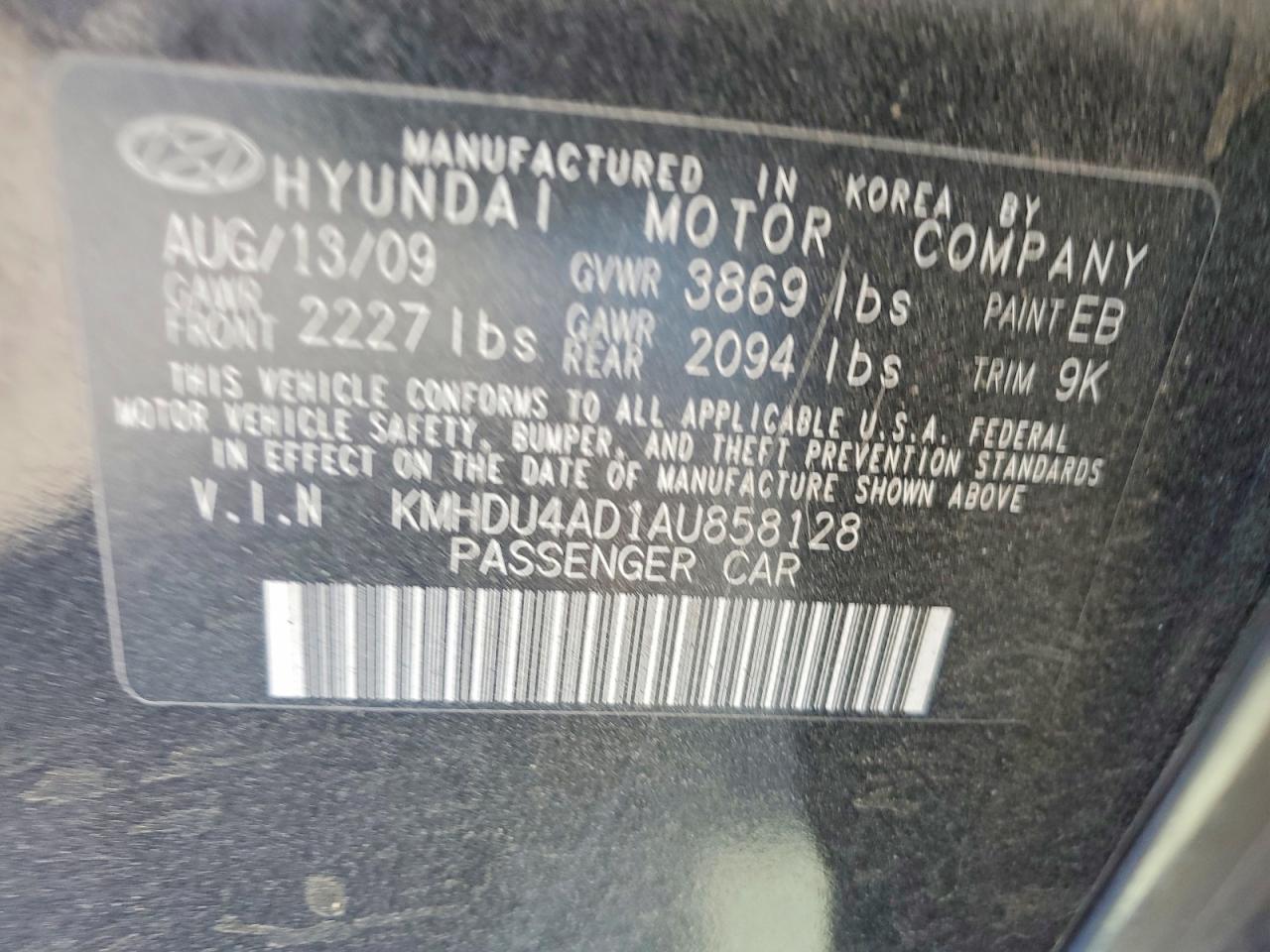 2010 HYUNDAI ELANTRA GLS photo 23