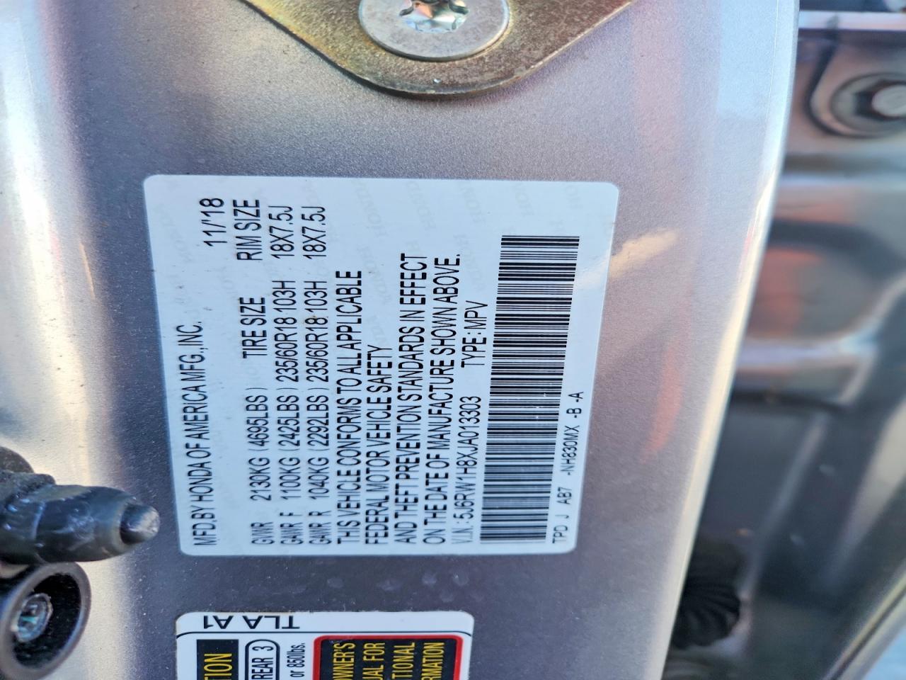 2018 HONDA CR-V EXL photo 25