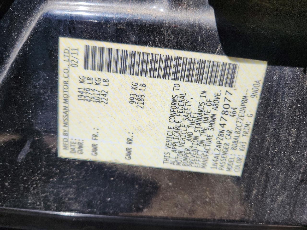 2011 NISSAN ALTIMA 2.5 photo 23