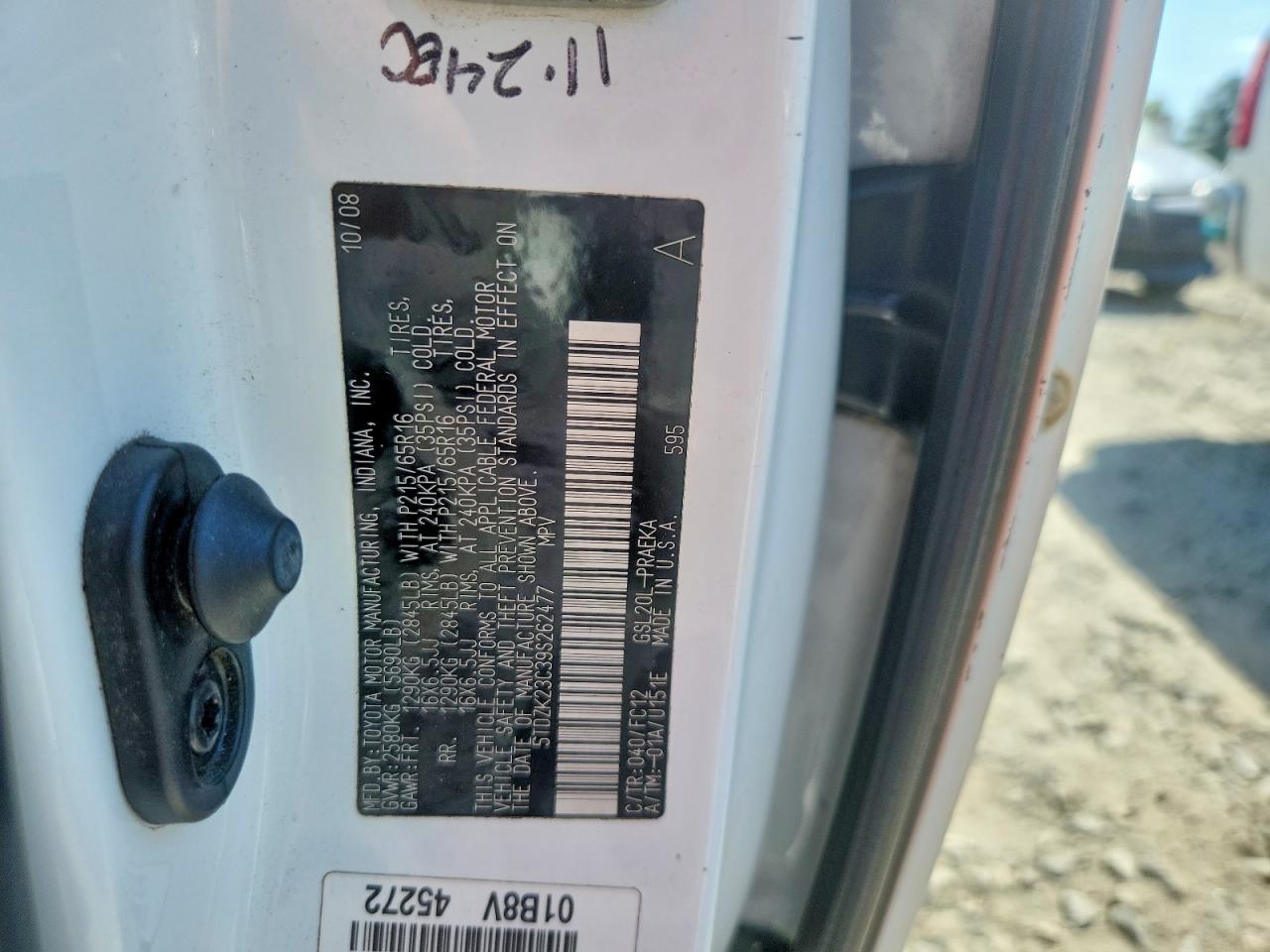 2009 TOYOTA SIENNA LE 8-PASSENGER photo 37