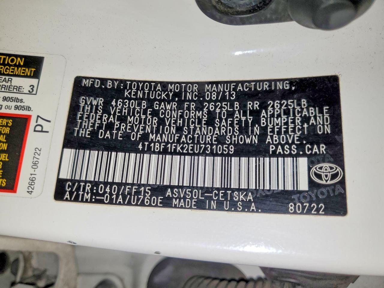 2014 TOYOTA CAMRY SE photo 23