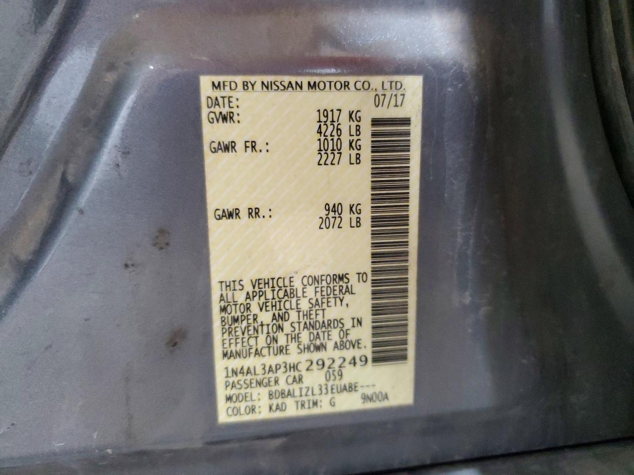 2017 NISSAN ALTIMA 2.5 SV photo 25