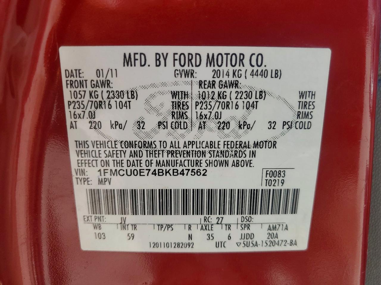2011 FORD ESCAPE LIMITED photo 37