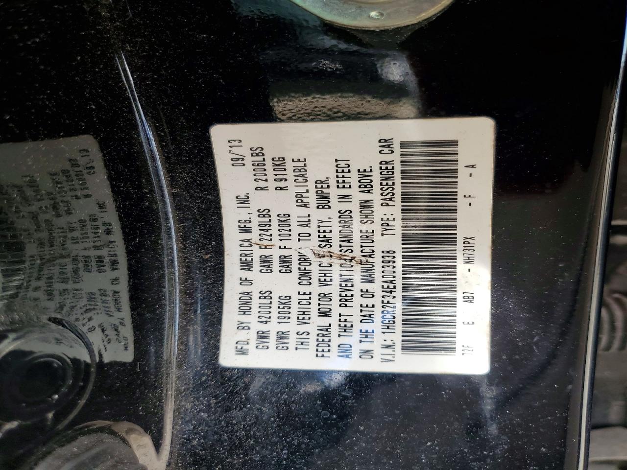 2014 HONDA ACCORD LX photo 25